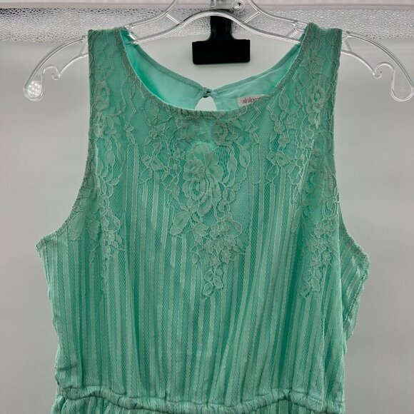 Xhilaration Women's Lace Sleeveless A-Line Dress Green Size Medium Above Knee - Picture 2 of 9